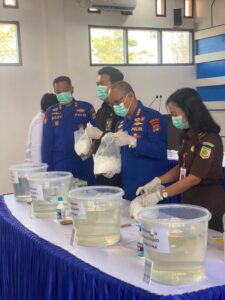 Ditpolairud Polda Kaltara Musnahkan Barang Bukti Sabu