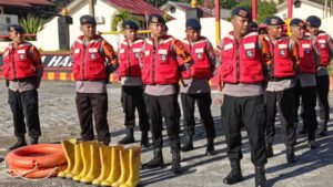 Antisipasi Bencana Alam Satbrimob Polda Kaltara laksanakaan Apel Siaga SAR