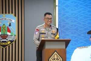 Lebaran Tahun 2025, Ditlantas Polda Kaltara Berikan Pengawalan Kepada Armada Bus Damri