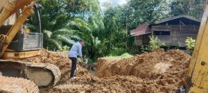 Dua Unit Rumah di Desa Bulan-Bulan Kecamatan Lumbis Nunukan Amblas